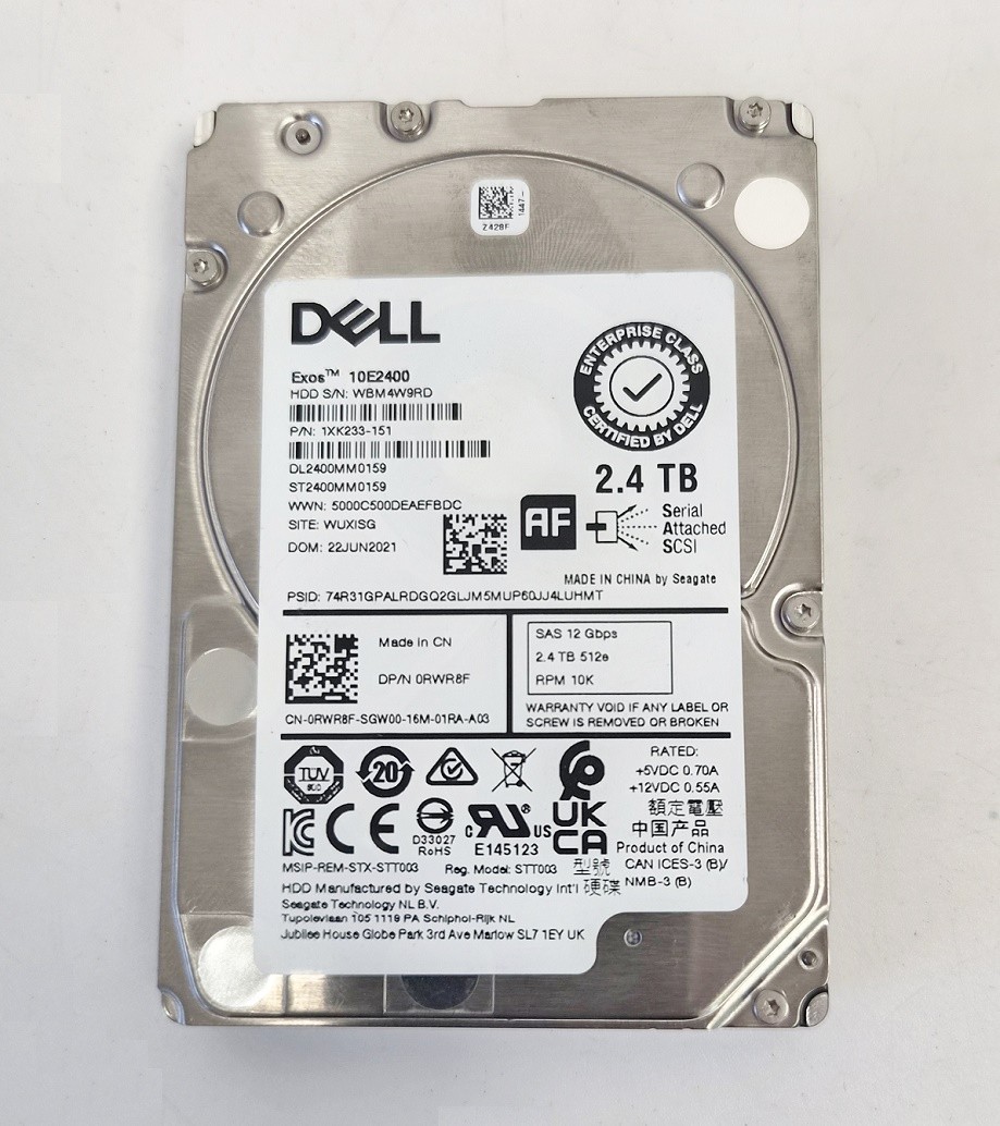 Dell RWR8F 2.4TB 10K SAS 2.5" 12Gbps ST2400MM0159 HDD 0RWR8F