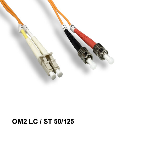 3M OM2 50/125 Fiber Optic Cable Multi-Mode Duplex LC/ST 2.0mm OD OFNR Data ATM