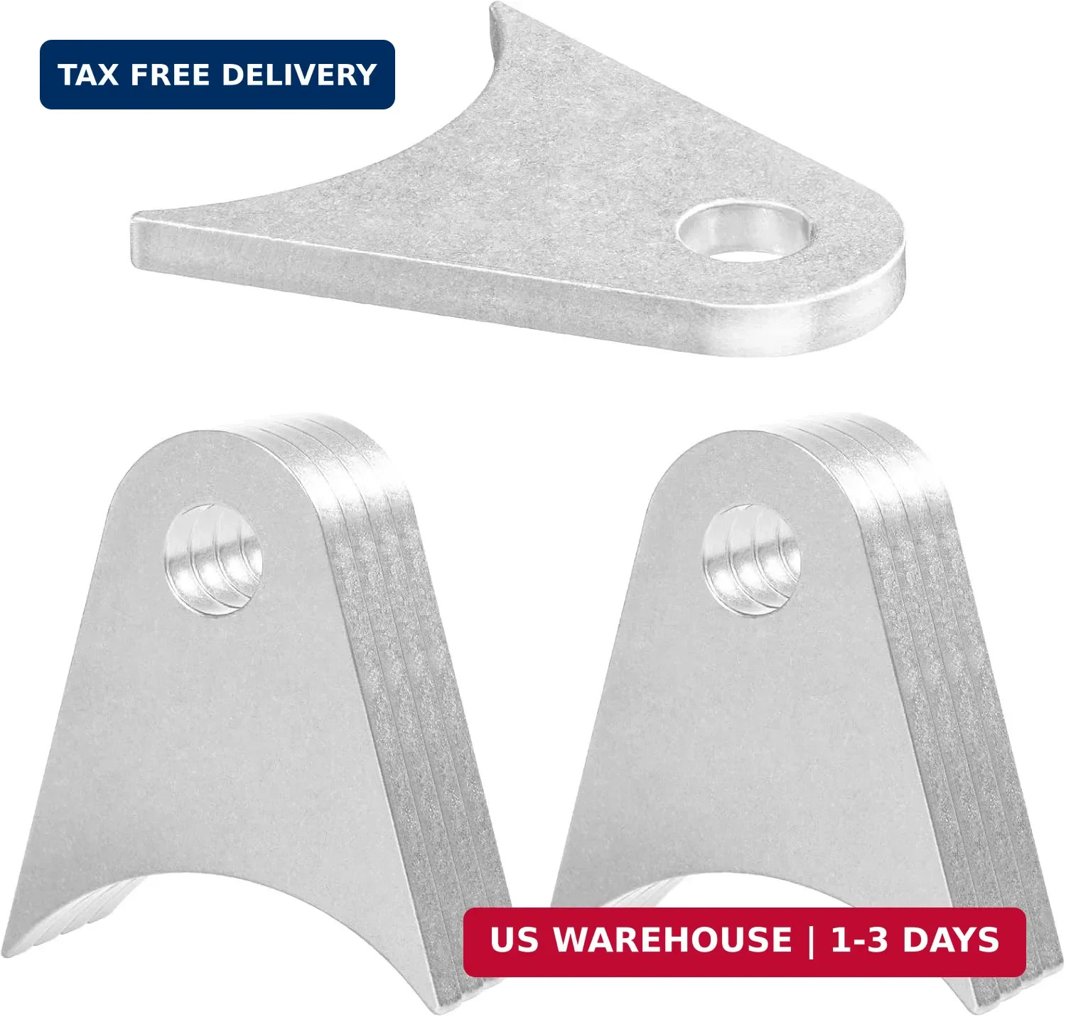 8 PCS Axle Weld Tabs, 1/2" Hole, 1/4" Thick - Weld on Tabs for 1.5"-4" Axle Tube