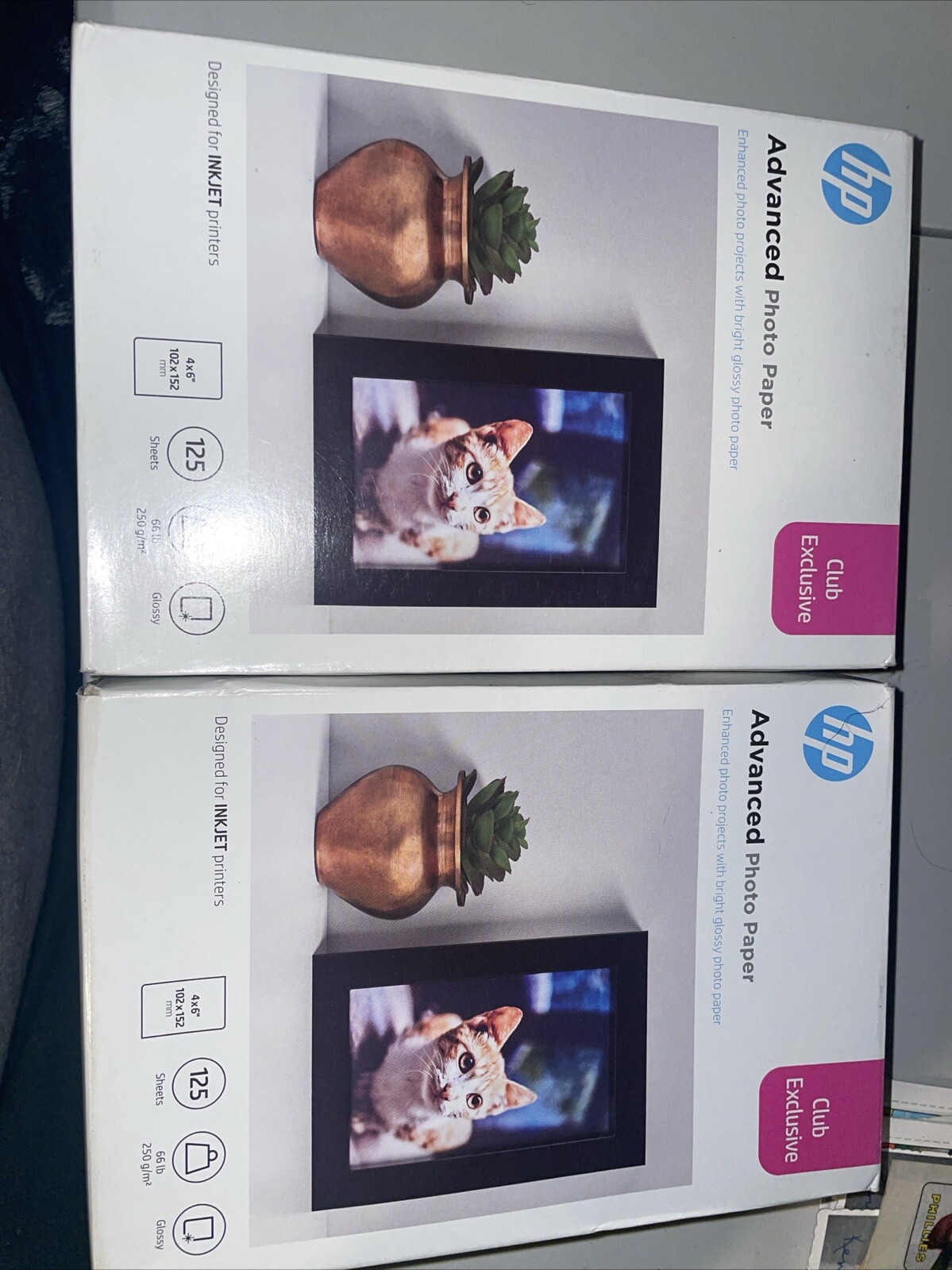 Two New HP Advanced 4"x6" PHOTO PAPER 125-Sheet INKJET Glossy 66lb