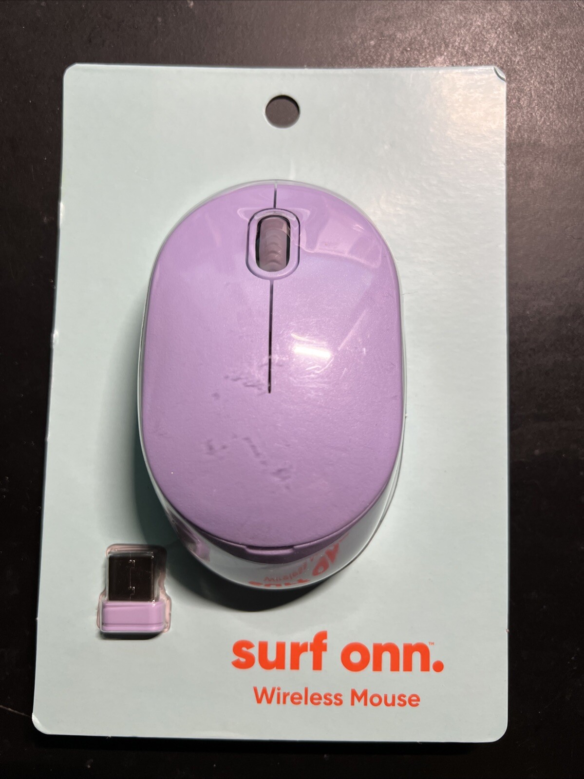 Surf Onn Slim Wireless Mouse W/ Purple 5 Button Clicking Brand New