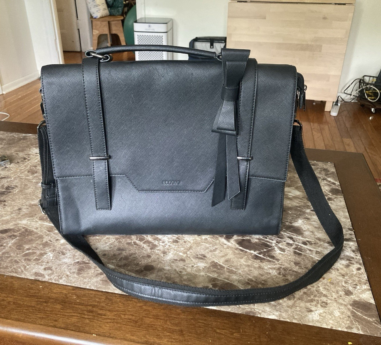 ECOSUSI Black Briefcase Messenger Bag