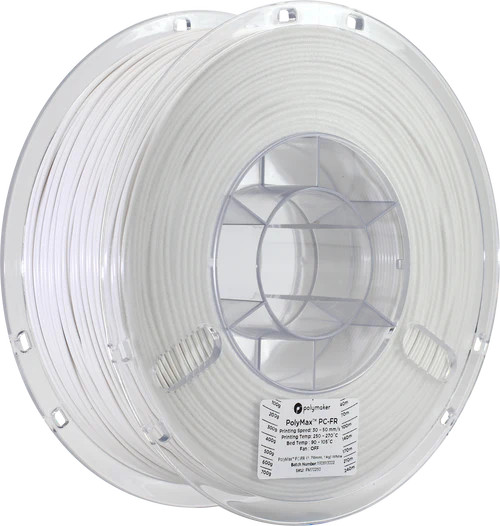 PolyMax PC-FR 1.75mm 1Kg, White, PC03002, Polymaker 3D Printer Filament