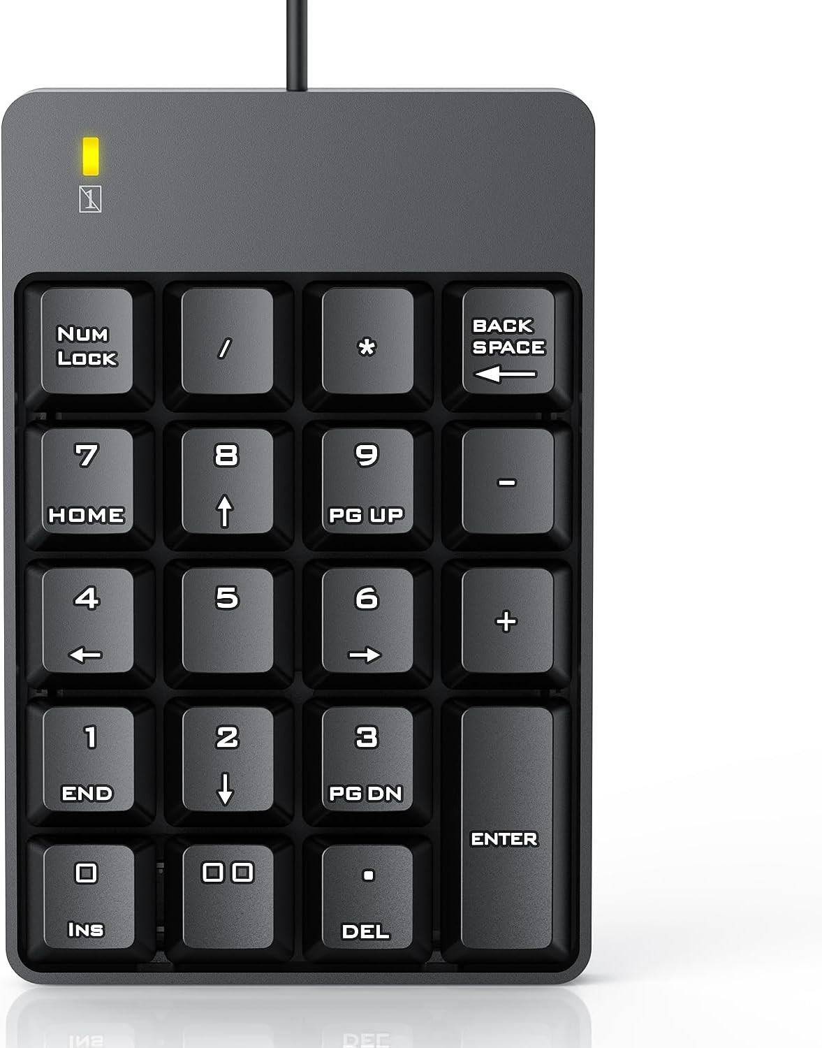 USB Wired Numeric Keypad 19 Key Number Pad Keyboard for Laptop PC Black