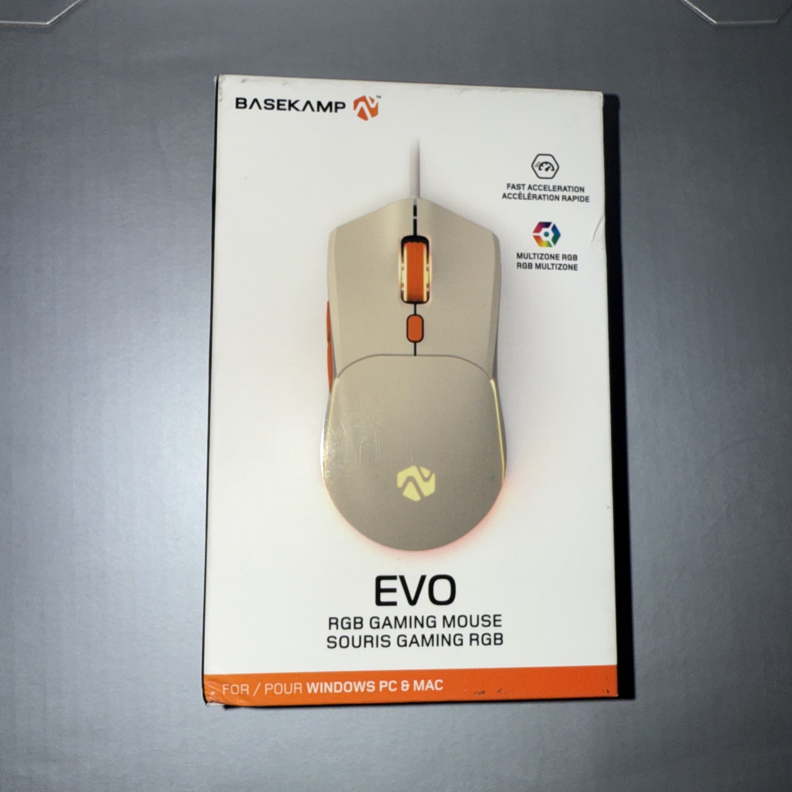 EVO Wired Gaming Mouse  Multizone RGB Lighting - Pixart Sensor  White