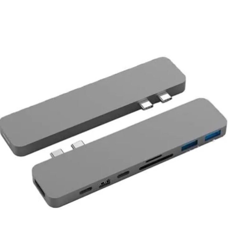 HyperDrive PRO 8-in-2 USB-C Hub Adapter for MacBook Pro/Air Gray New HDMI