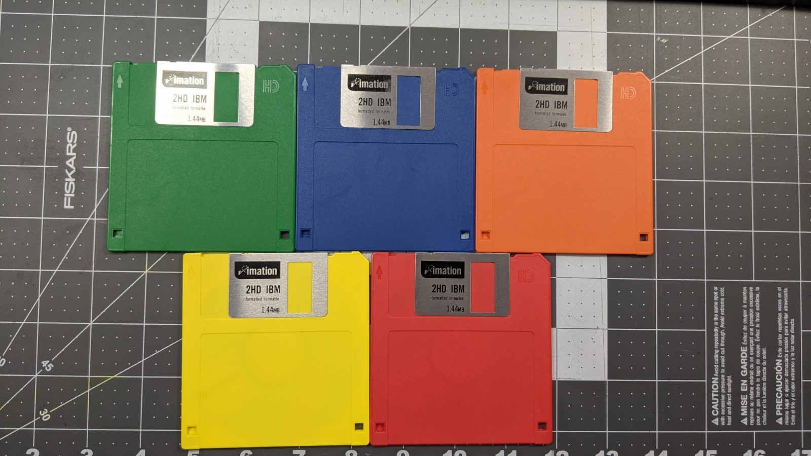 5 (Five) Per Pack Imation Rainbow Floppy Disks Diskettes 1.44 Mb Open Box
