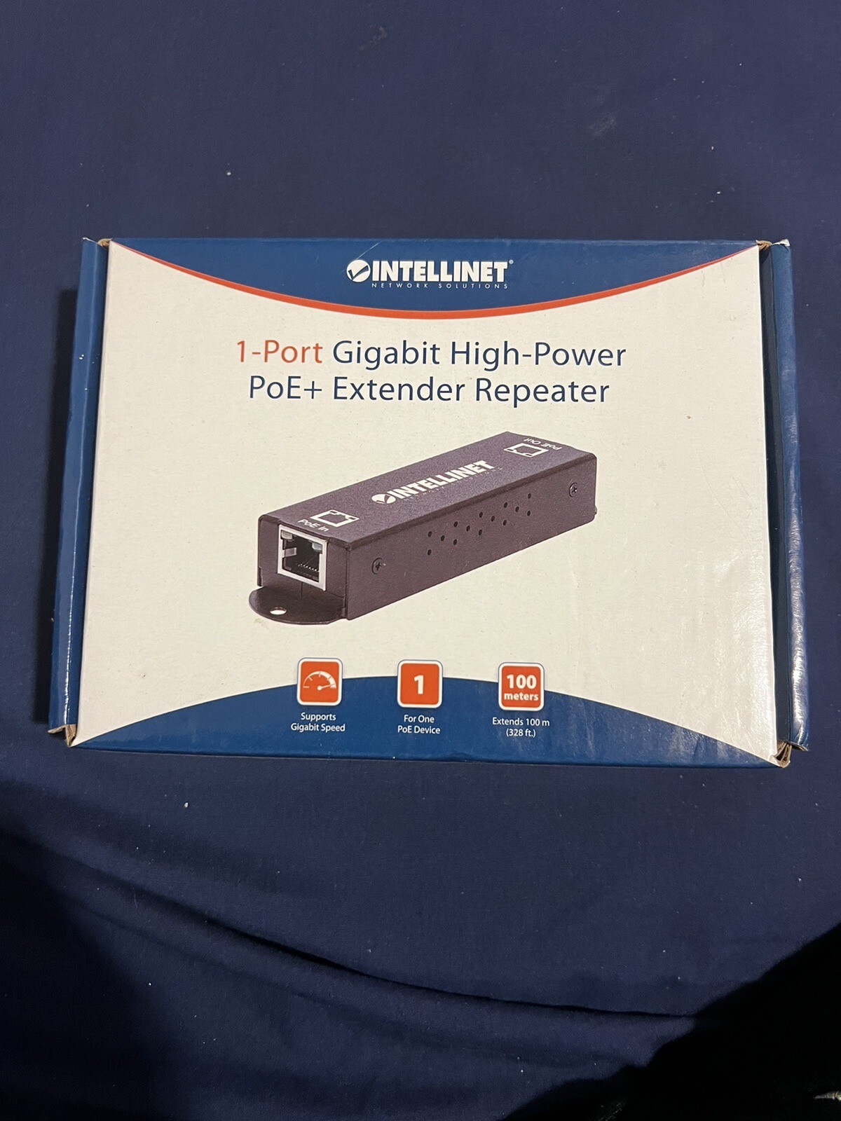 Intellinet 1-Port Indoor Gigabit PoE+ Extender Repeater – 25W Power Budget vi...