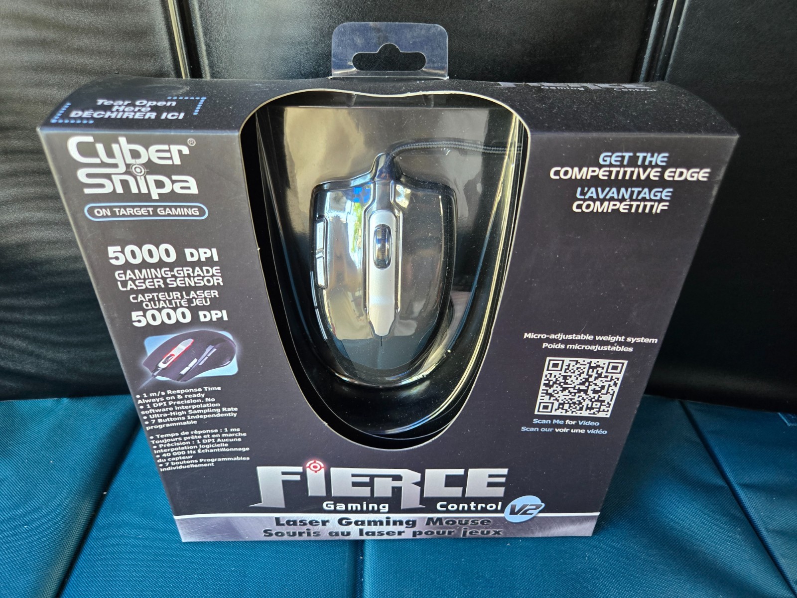 Laser Gaming Mouse By Cyber Snipa Fierce Control V2 Laser 5000 DPI NEW, Sealed