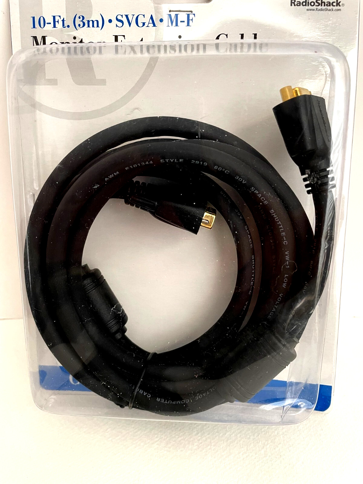 Radio Shack Monitor Extension Cable - 10 Ft. (3m) SVGA M-F - BRAND NEW In Box