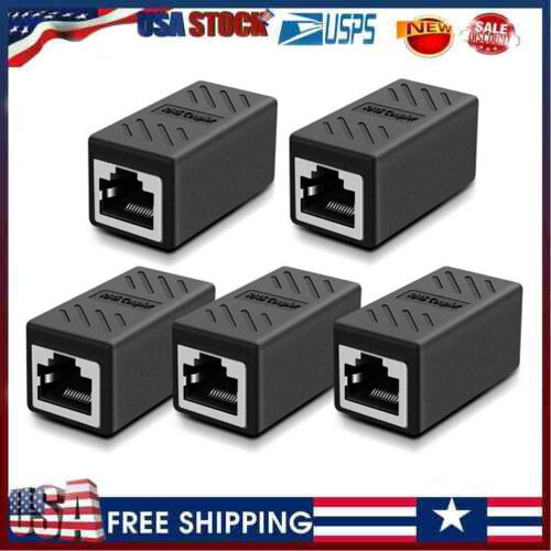 1-5PACK RJ45 Inline Coupler Cat6/Cat5e Ethernet Network Cable Extender Connector