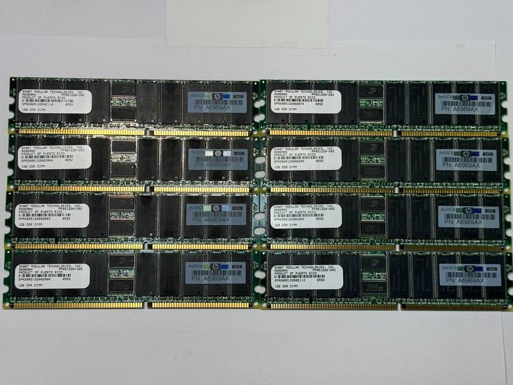 HP A6969AX (Lot 8X1GB) SMART MODULAR PC2100 DDR-266MHz ECC REG Memory Module