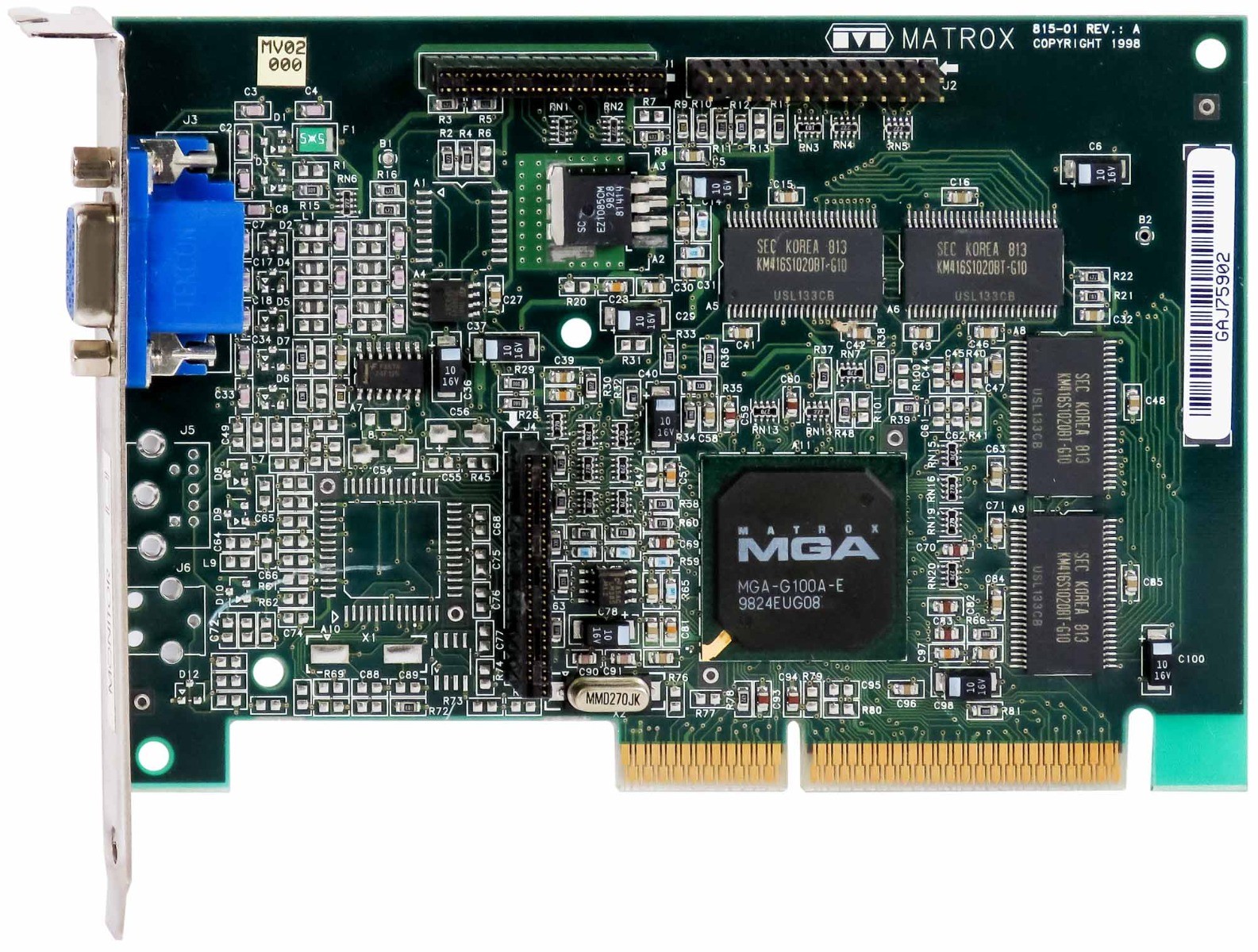 MATROX MGA-G100A 8MB G+/PROA/8BI/20 815-01