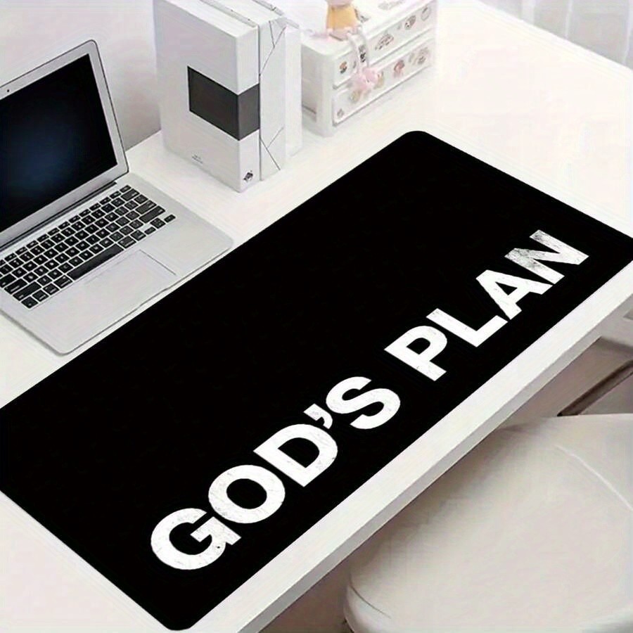 Clay Mouse Pad, GOD Plan Black Large Desktop Office Additions with Stitching N
