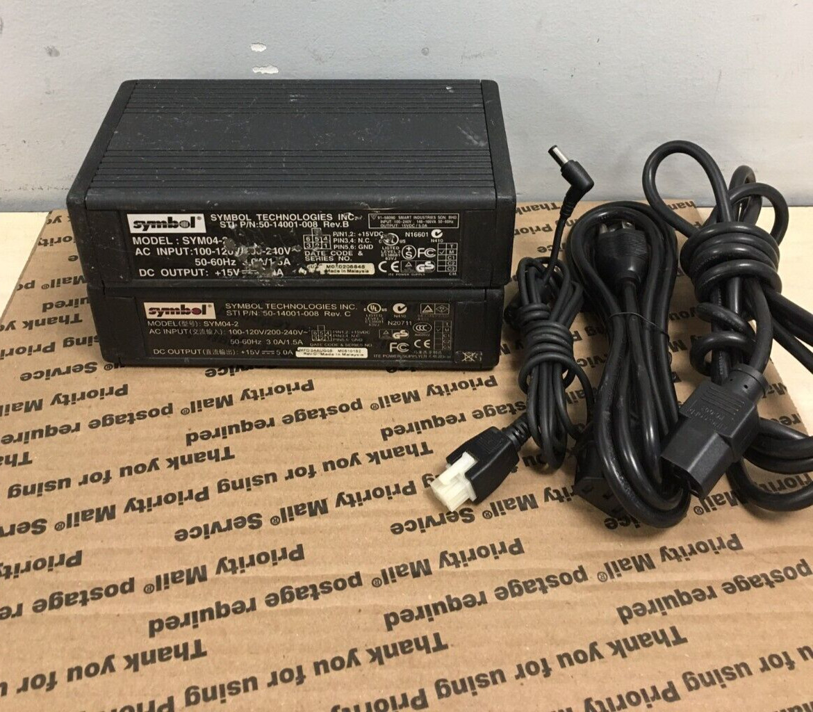 LOT OF 2 Symbol SYM04-2 50-140001-008 Power Adapter