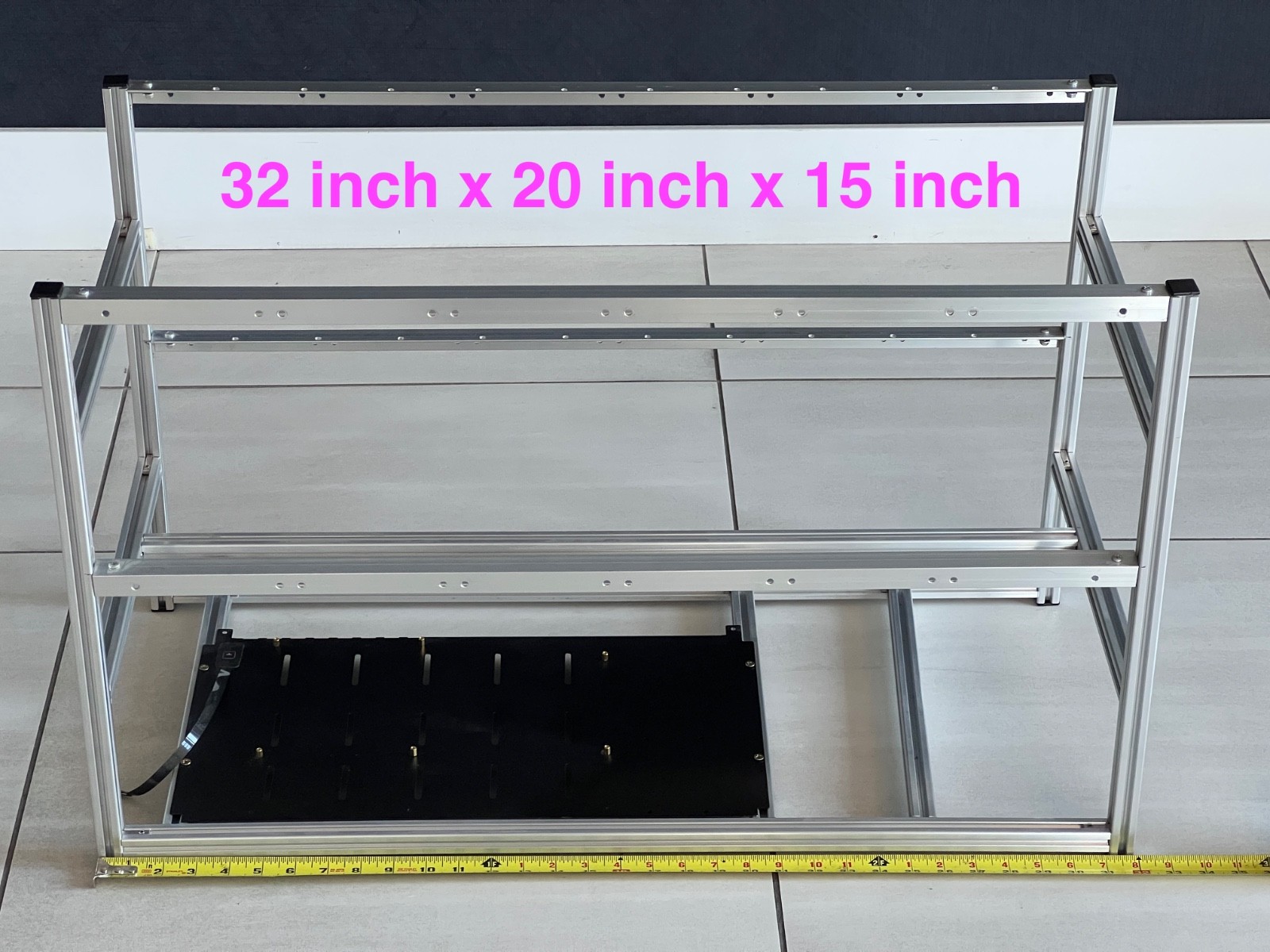 20 GPU Aluminum Open Air Miner Mining Frame Rig Case for Crypto Currency Mining