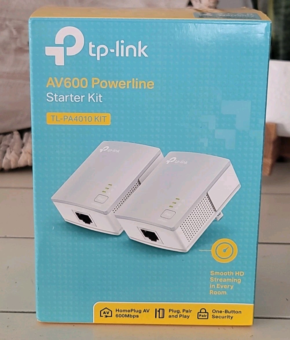 TP-Link AV600 Powerline Starter Kit for Extended Internet Connection, New 