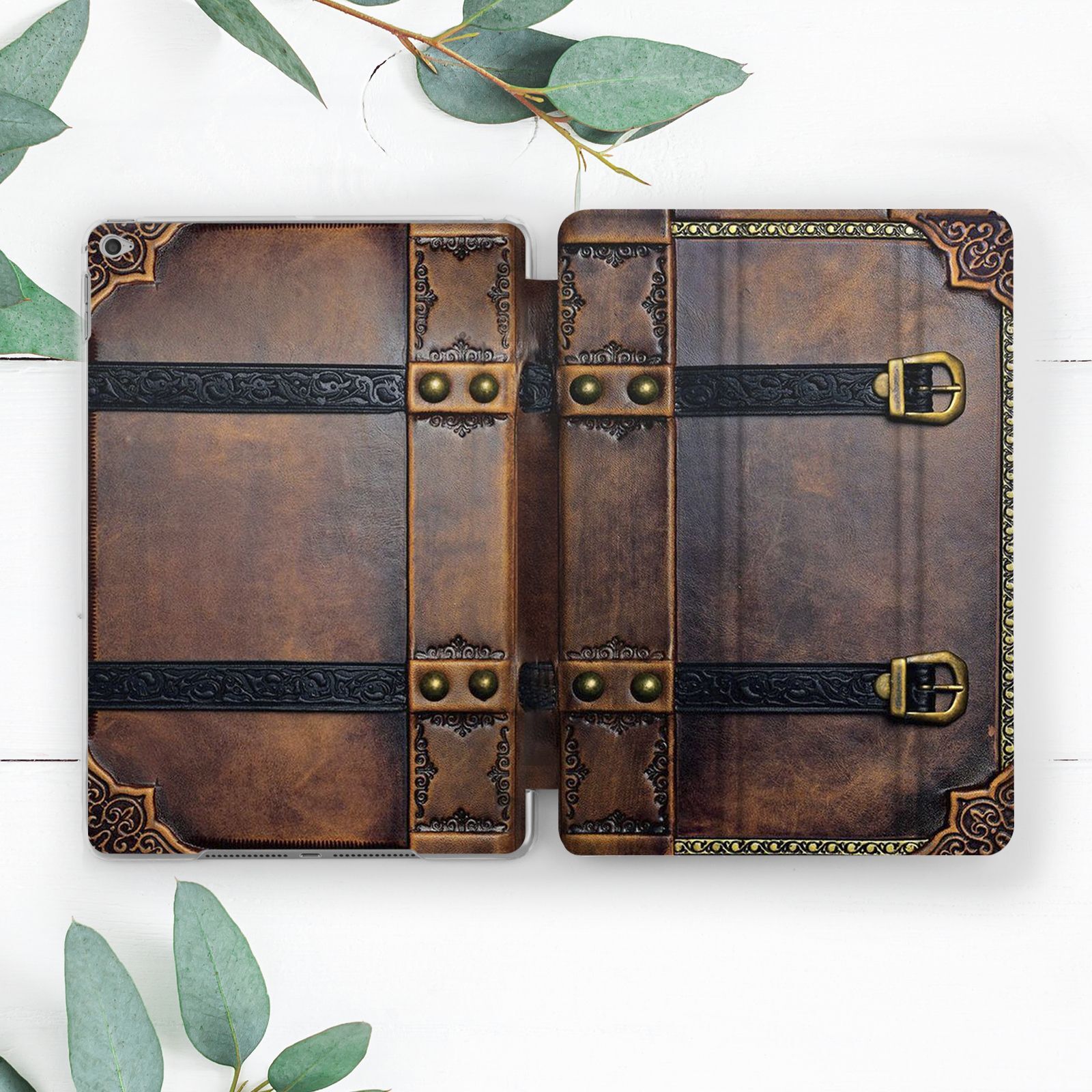 Vintage Old Book Print Dark Brown Case For iPad Pro Air Mini Retro