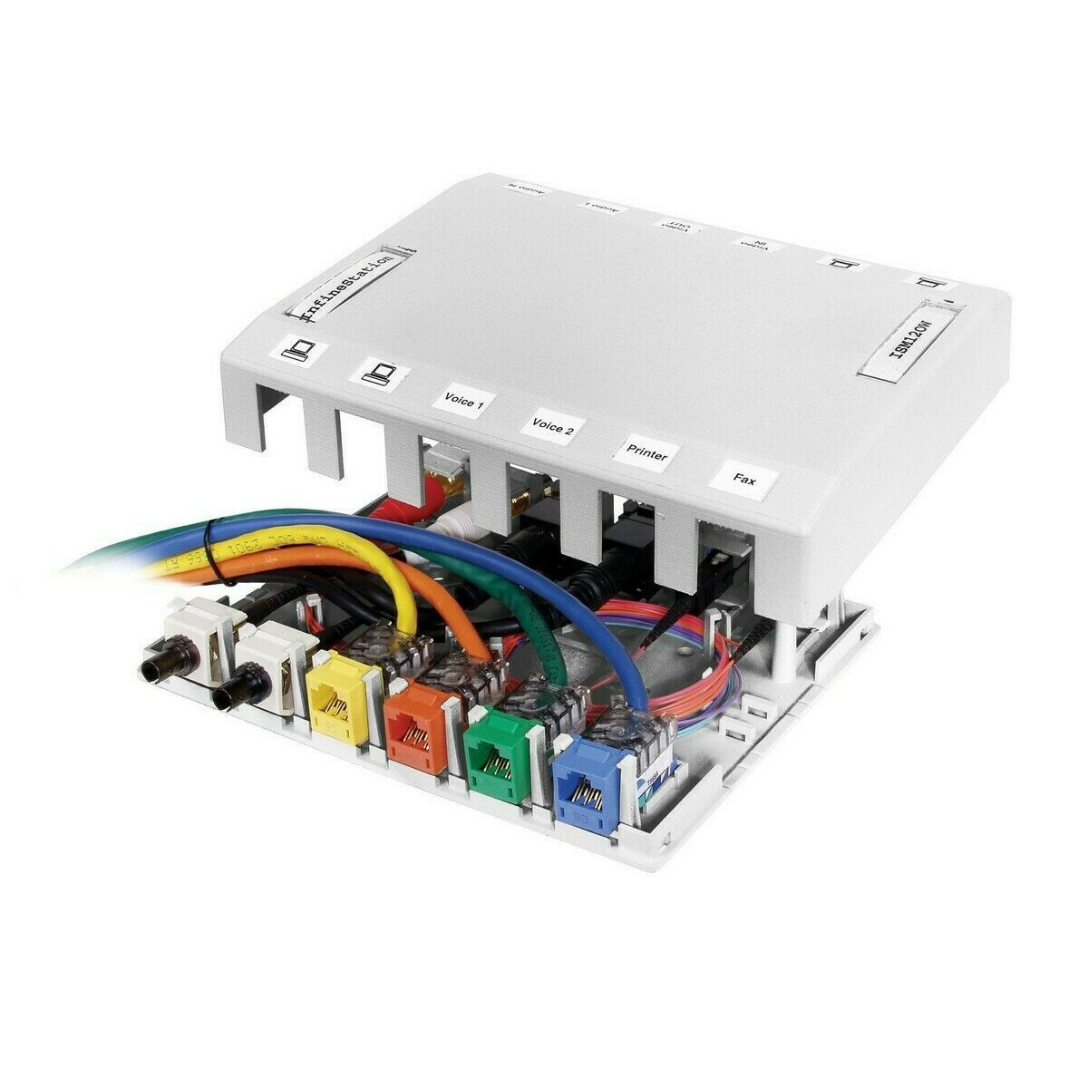 SET OF 5 HUBBELL PREMISE WIRING HSB12W Surface Mount Box,12 Ports,White