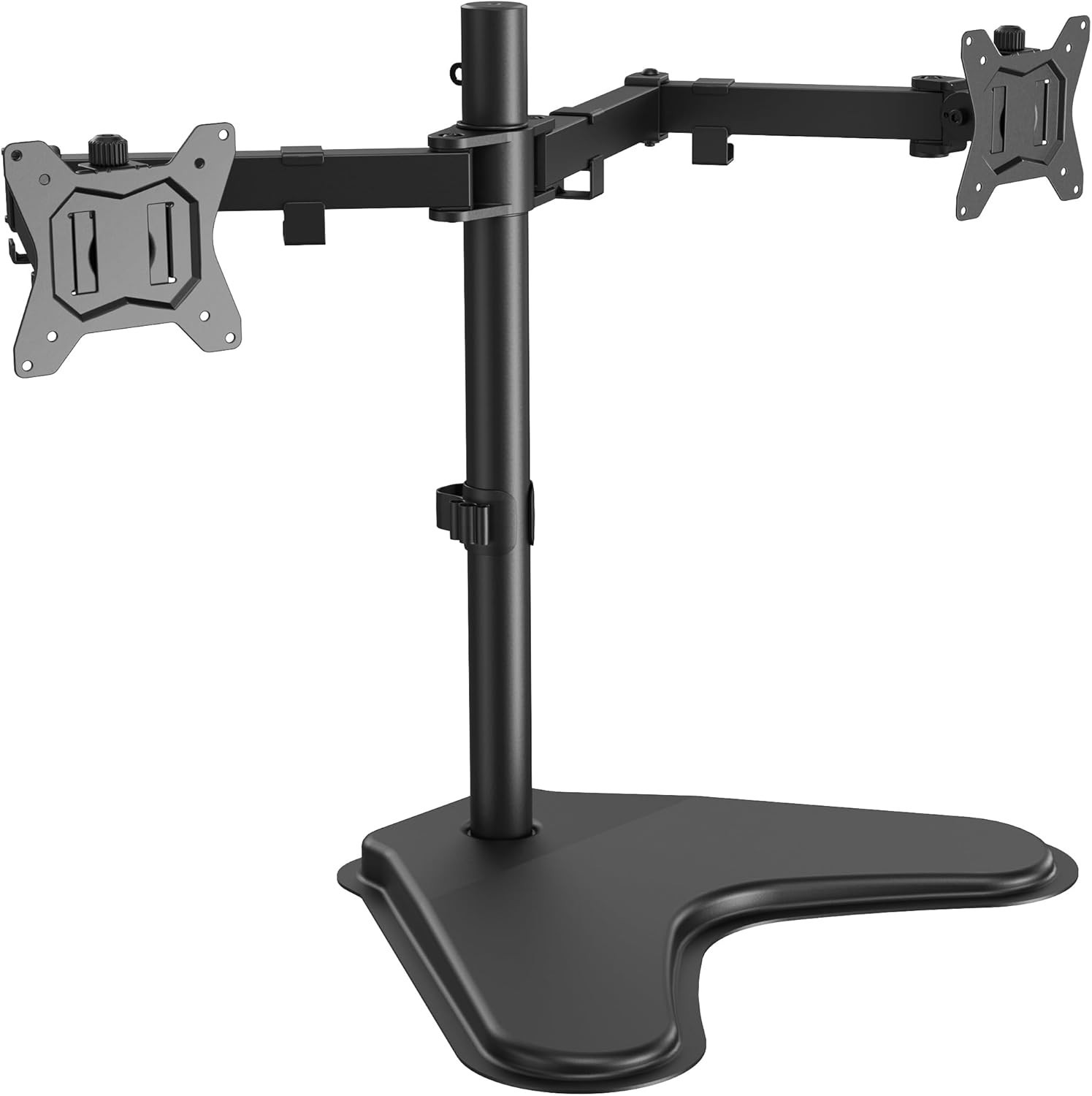 Freestanding Dual Monitor Stand For 2 Screens Up To 32 Inch, Heavy Duty Monitor