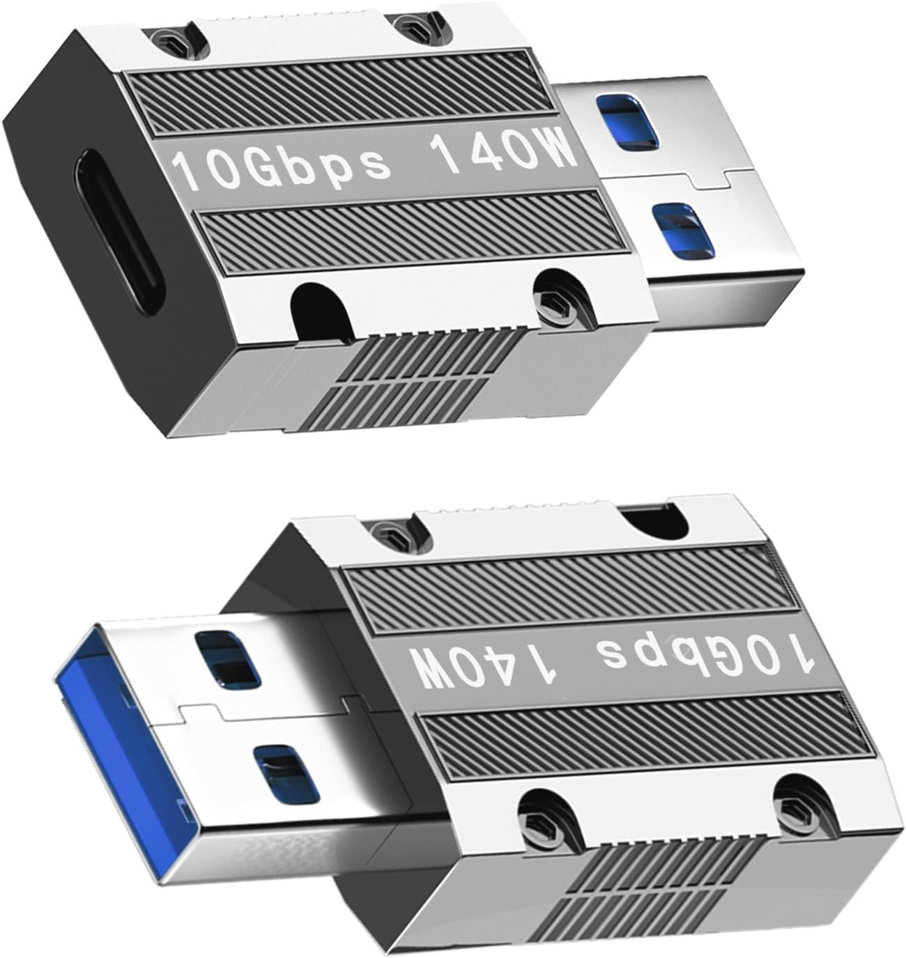 High-Speed USB-A to USB-C Adapter 2-Pack - 10Gbps Data Transfer, Durable Design