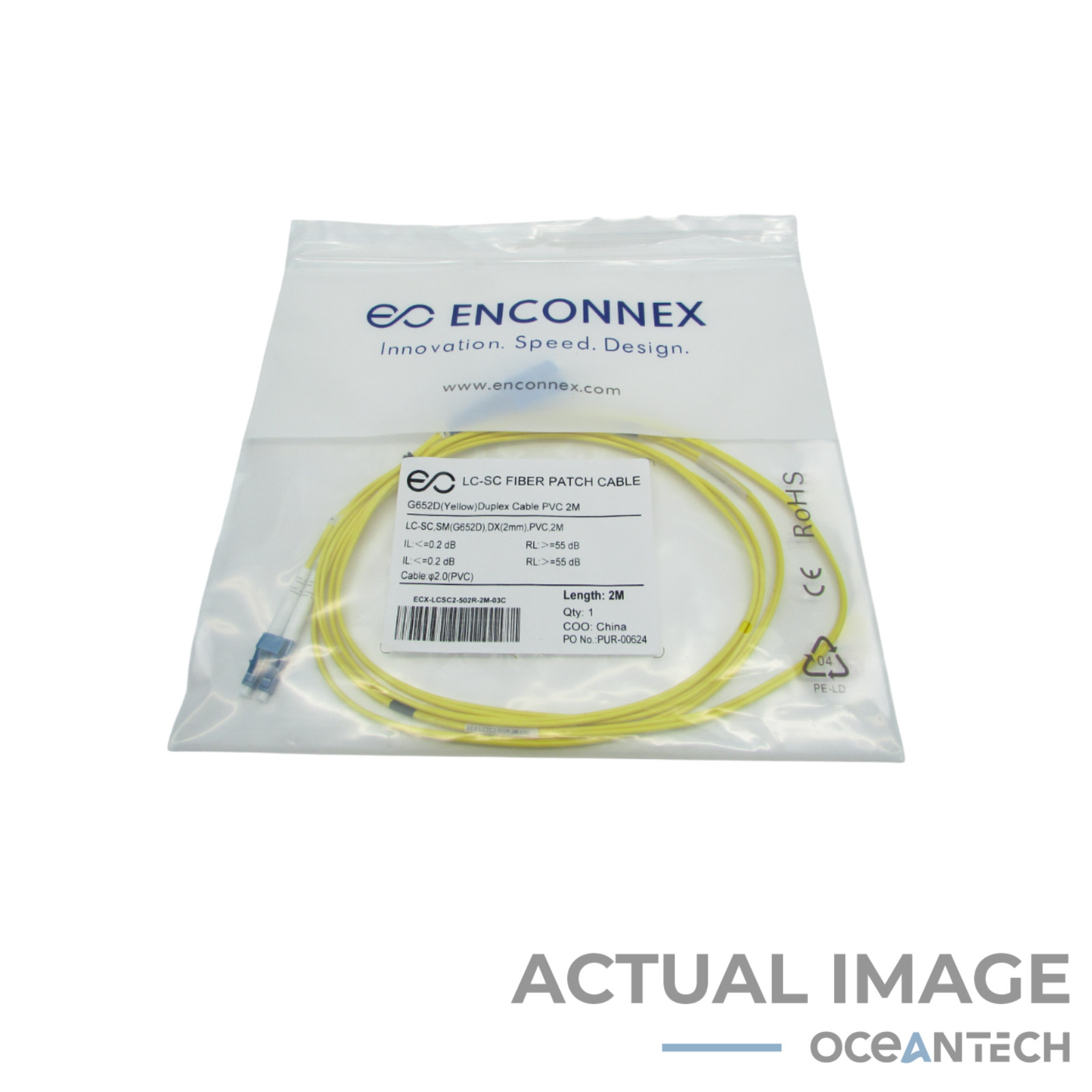 New 2M LC to SC LC-SC Fiber Patch Cable G652D Yellow Duplex
