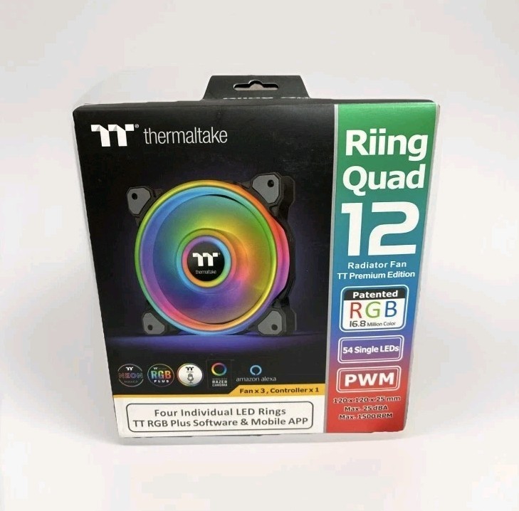 Thermaltake Riing 12 RGB High Static Pressure Radiator Fan, 3-Pack