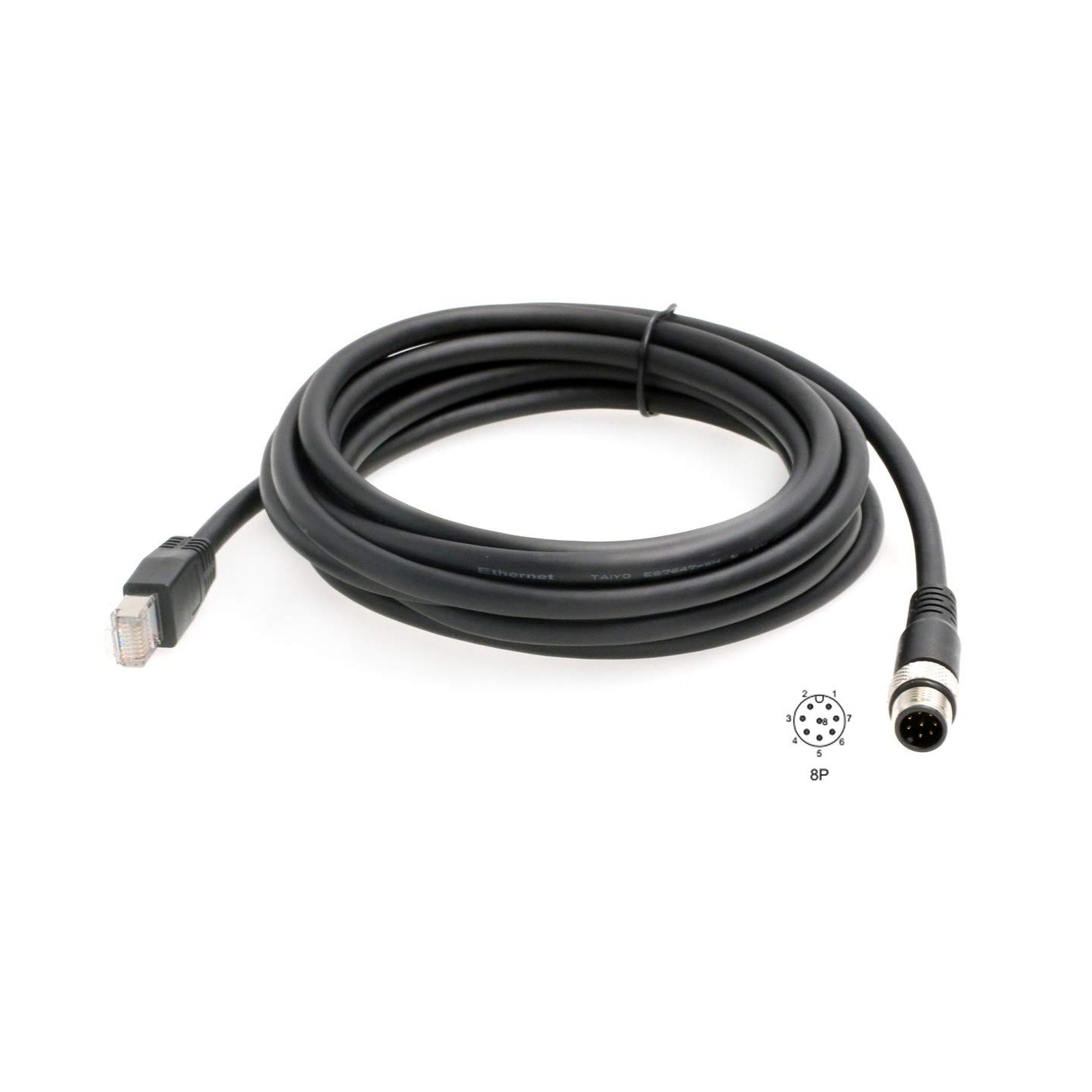 HangTon Industrial Ethernet M12 8 Pole A-Code Male to RJ45 CAT6 Cable for Cog...