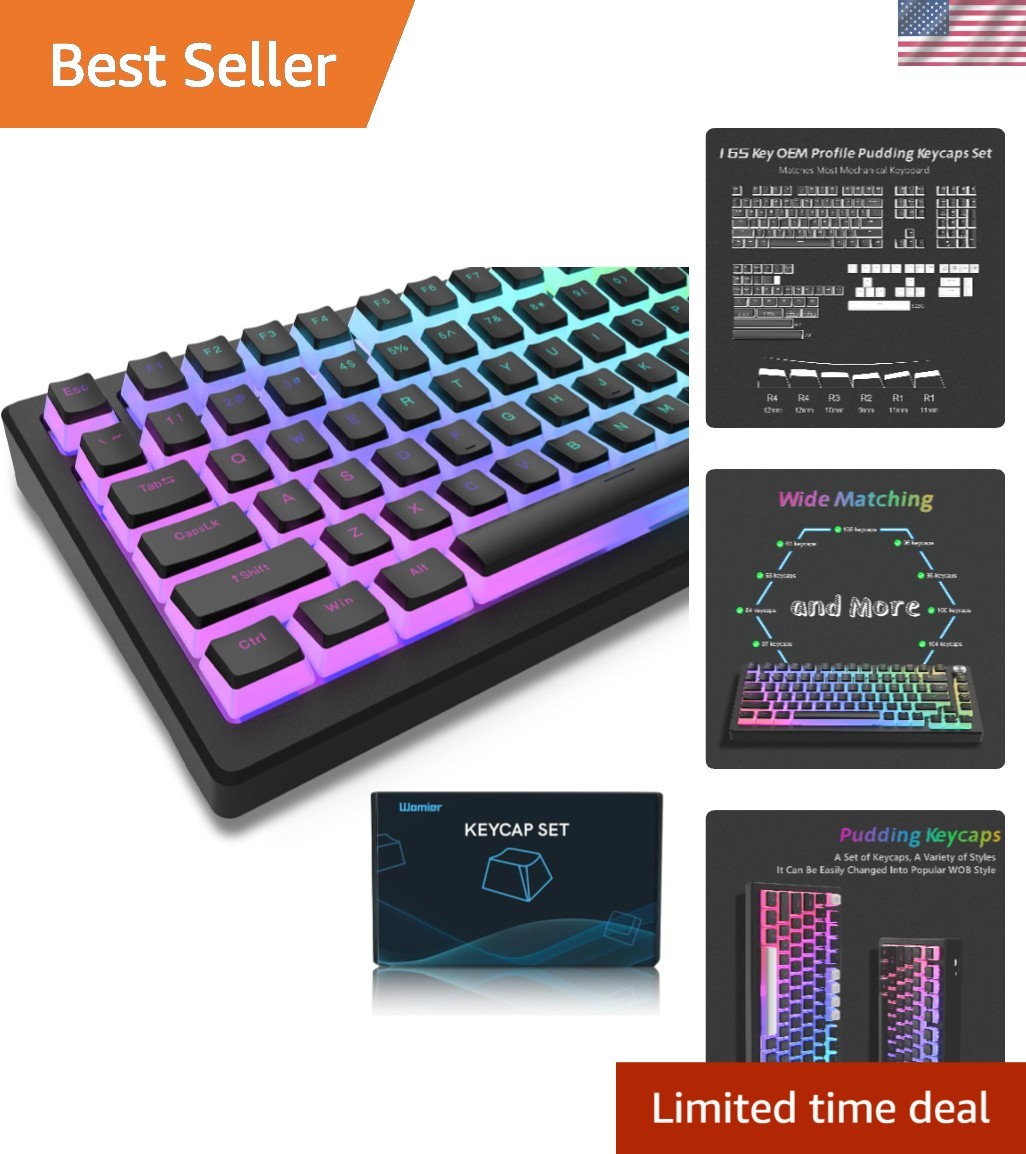 All-In-One Keycap Set - 164 PBT Keys with Storage Box & Keycap Puller Included
