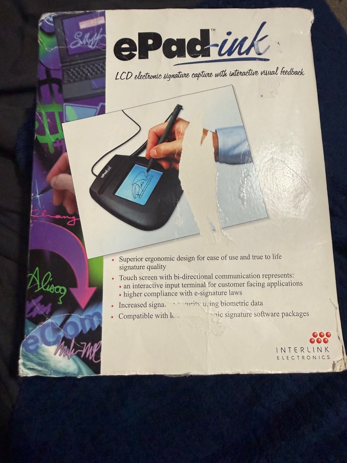 Interlink VP9600 ePad-ink USB Signature Pad w/ Stylus Pen