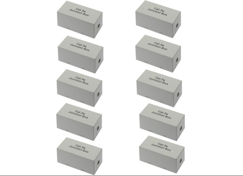 10 Pack CAT5e Junction Box Type 110 Punch Down Ethernet Extender Joiner Adapter