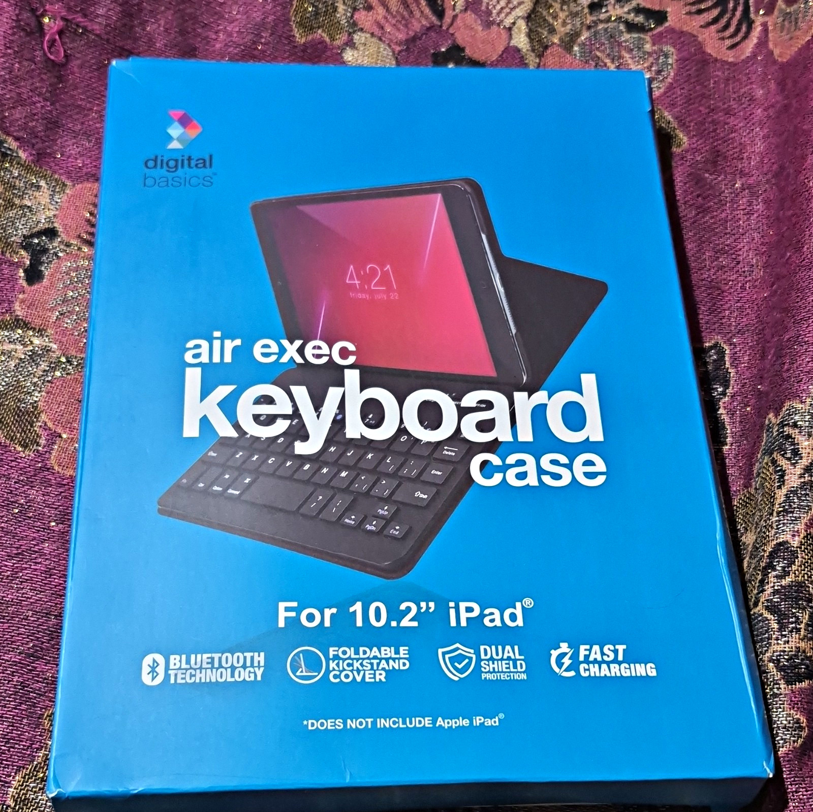 Digital Basics Air Exec Bluetooth Keyboard Folio Case Stand 10.2in iPad Black