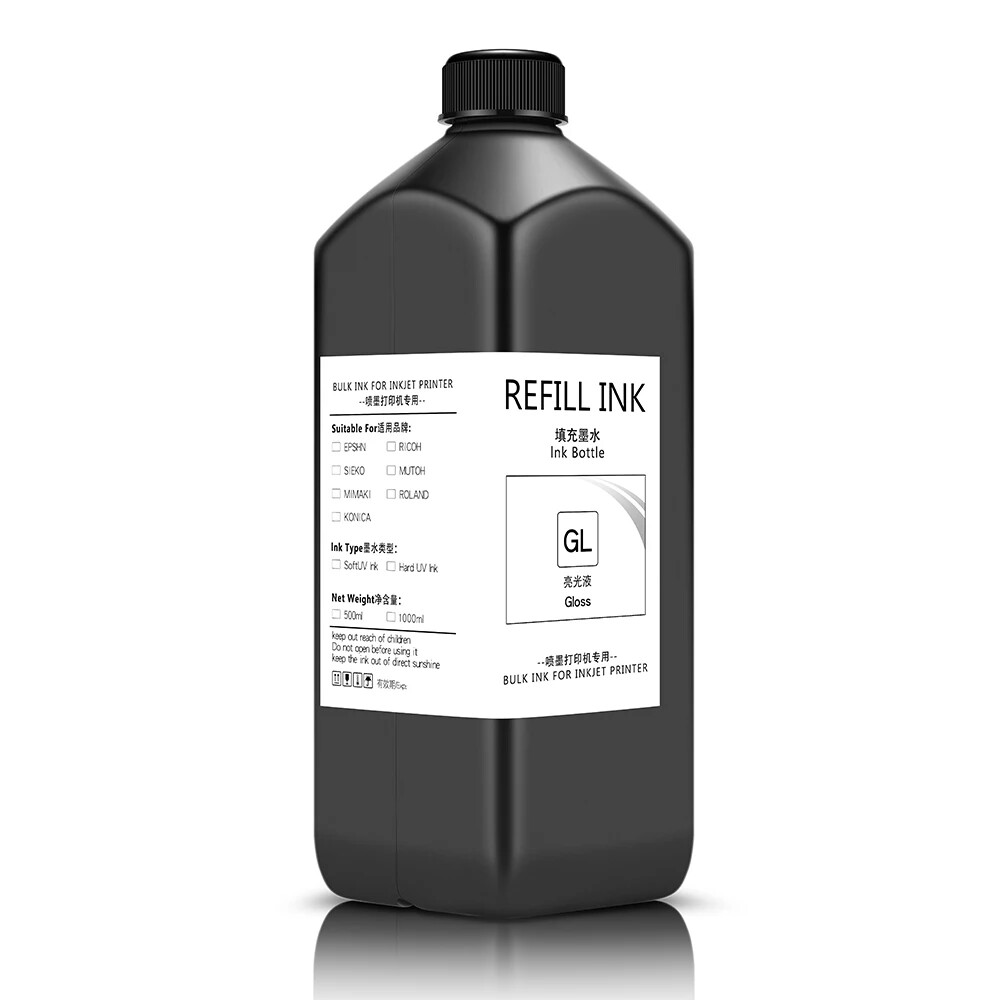 High Quality 1000ML/Bottle Hard LED UV Gloss For Epson DX5 DX7 TX800