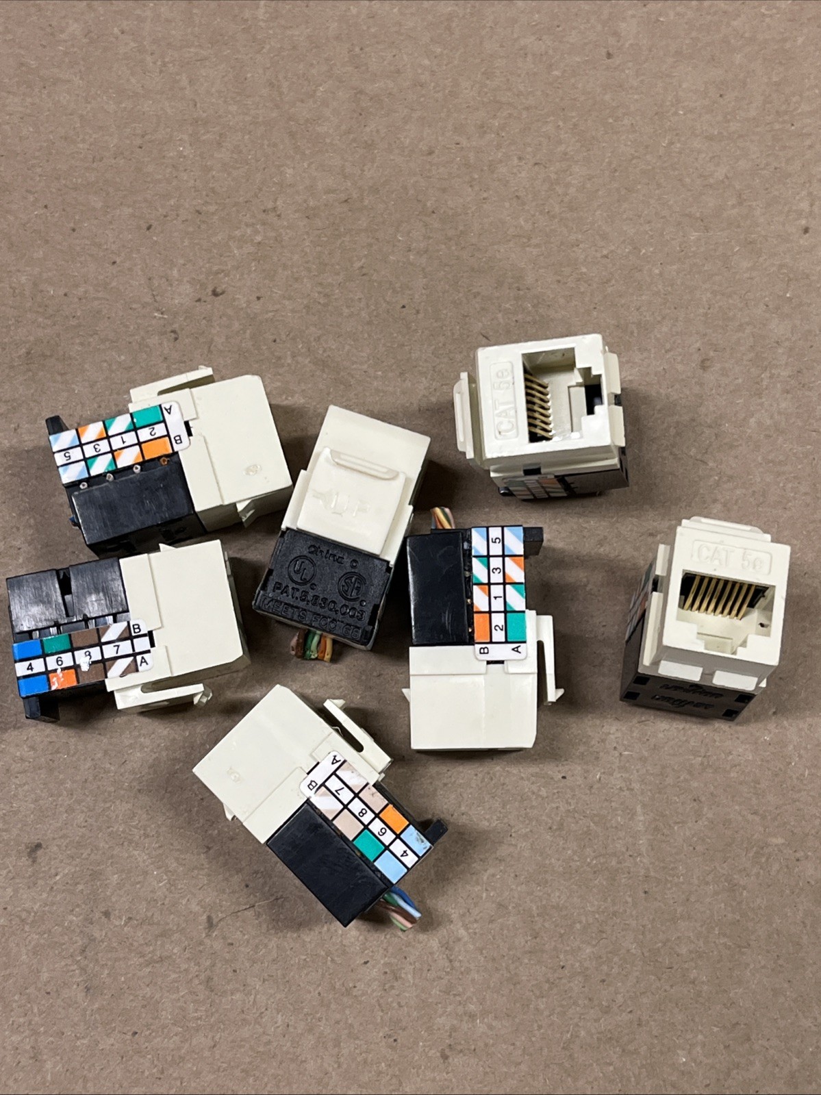 QTY 7 Leviton GIGAMAX 635-5G108-SA5/RT5 Module T568A/B Wiring RJ45 CAT-5e Almond