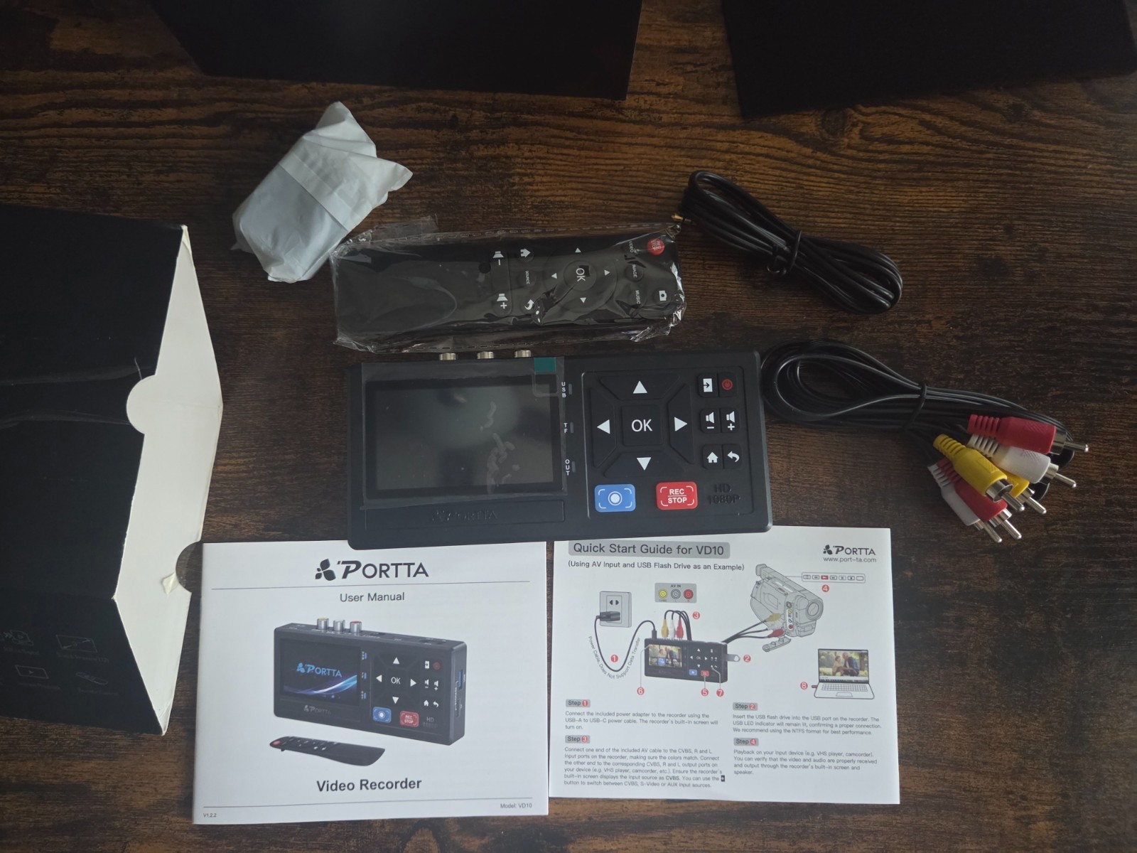 Portta VD10 HDMI Video Recorder 1080p HD SD Card, Remote, RCA/HDMI I/O new
