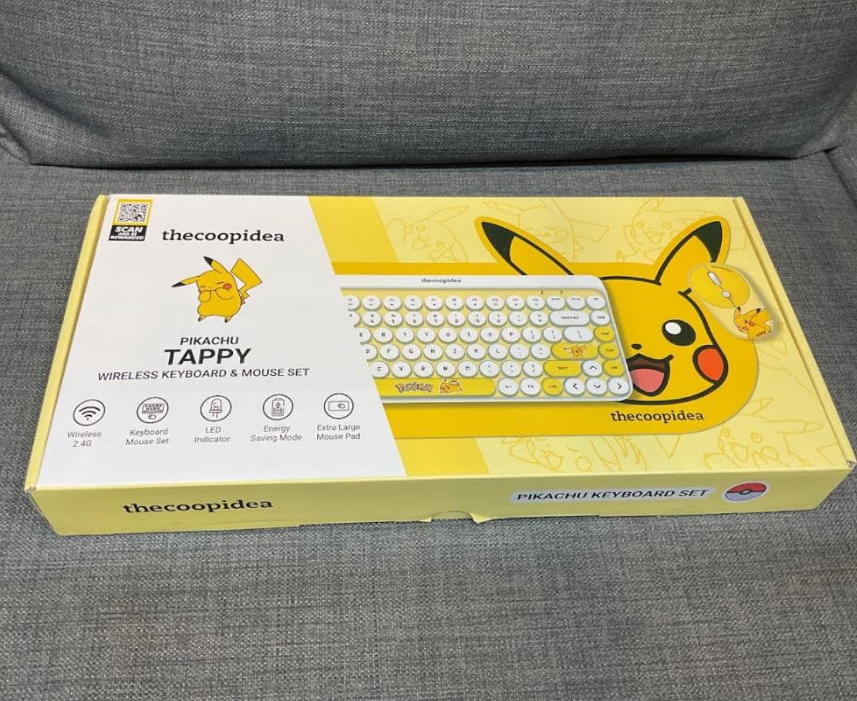 Pokémon TAPPY Pikachu Wireless Keyboard & Mouse Set thecoopidea Japan
