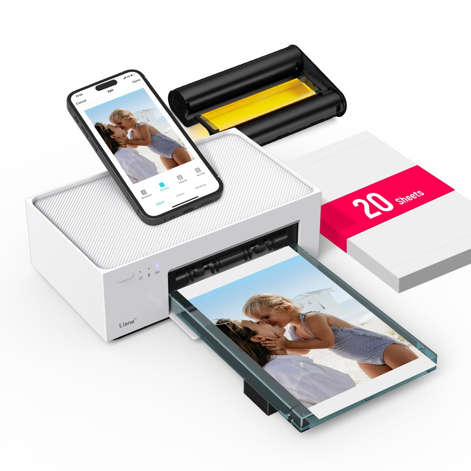 Liene 4x6 Wi-Fi Photo Printer for iPhone Android, Portable Home Use