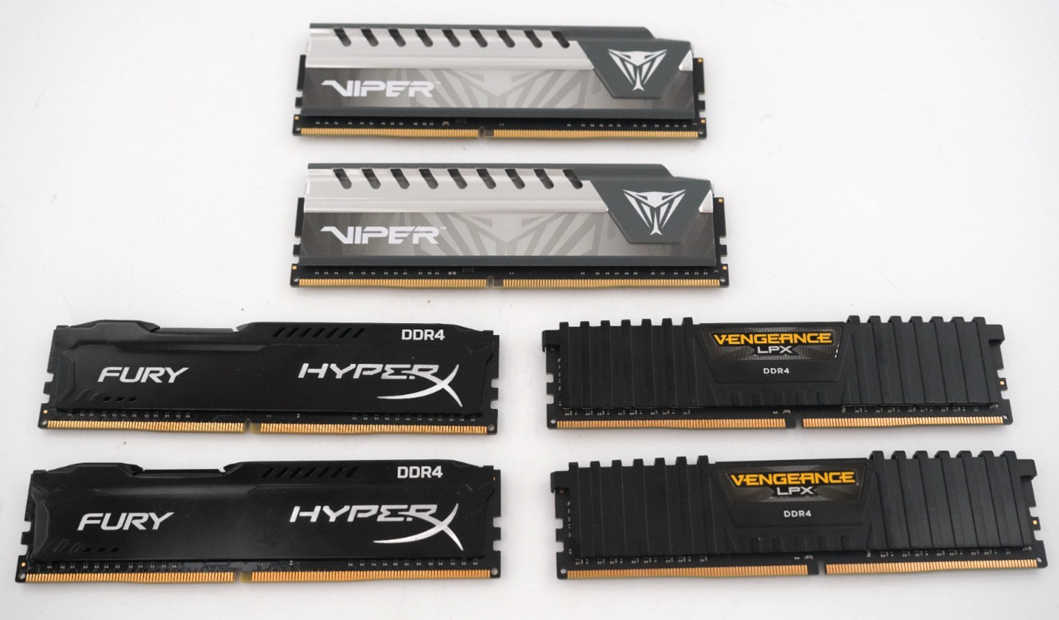 MIXED LOT OF 3 - 8GB (2x4GB) Each DDR4 UDIMM Desktop RAM Kits