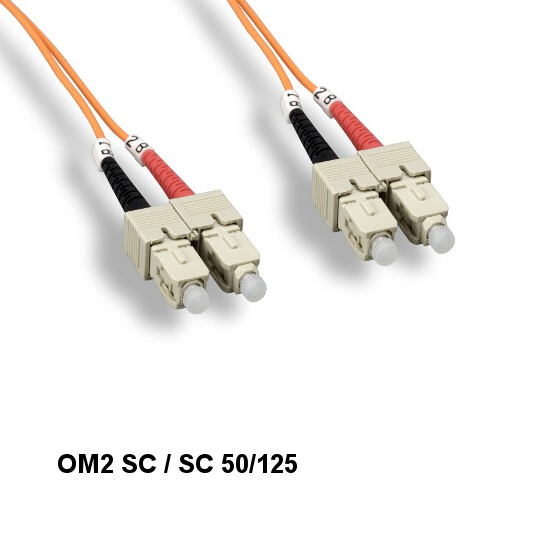 [10X] Kentek 1m OM2 SC to SC Multi-Mode Fiber Optic Cable 50/125 Duplex OFNR