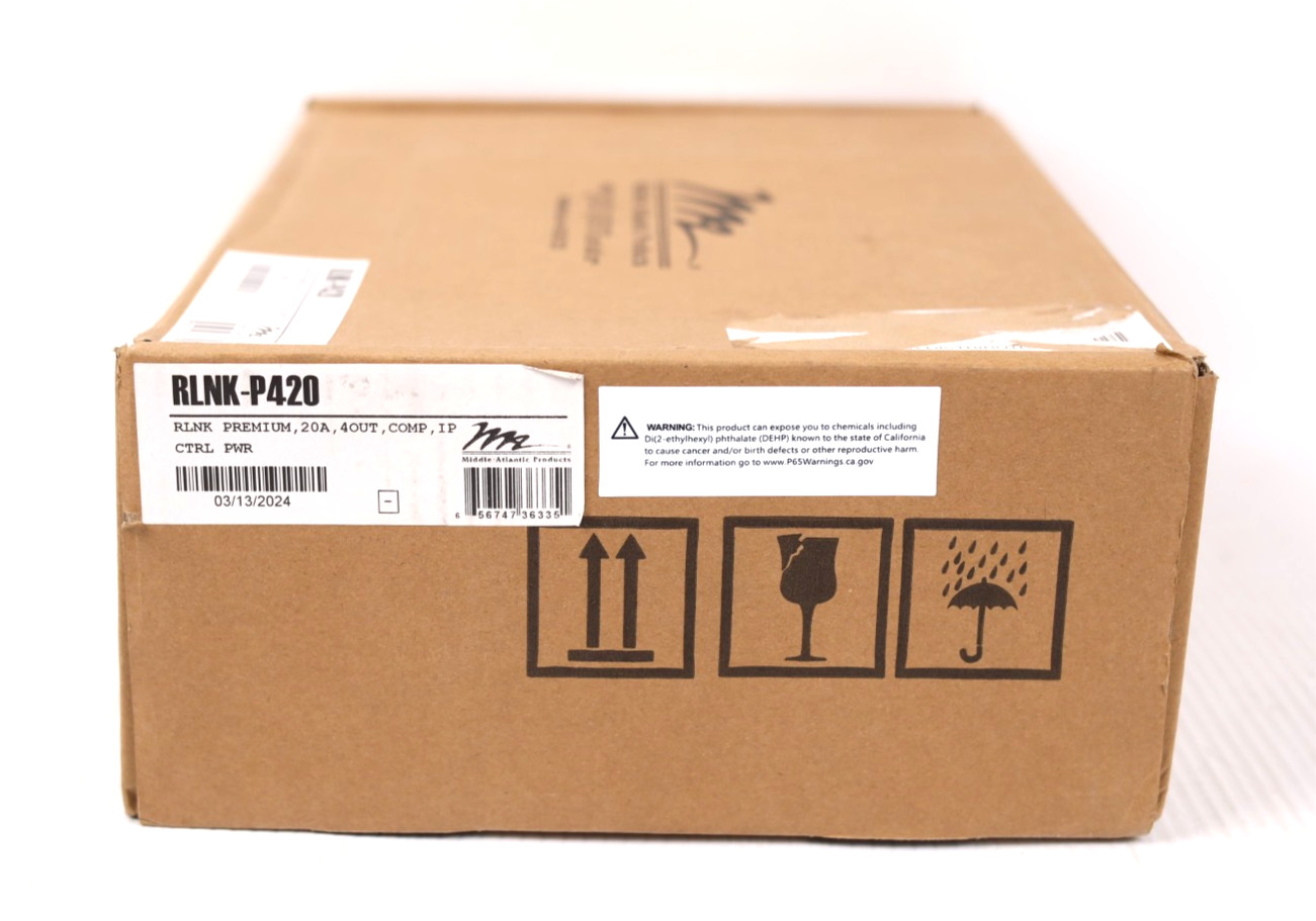 Middle Atlantic RLNK-P420 20A, 4 Outlet, 2-Stage Surge Compact PREMIUM+ PDU y310