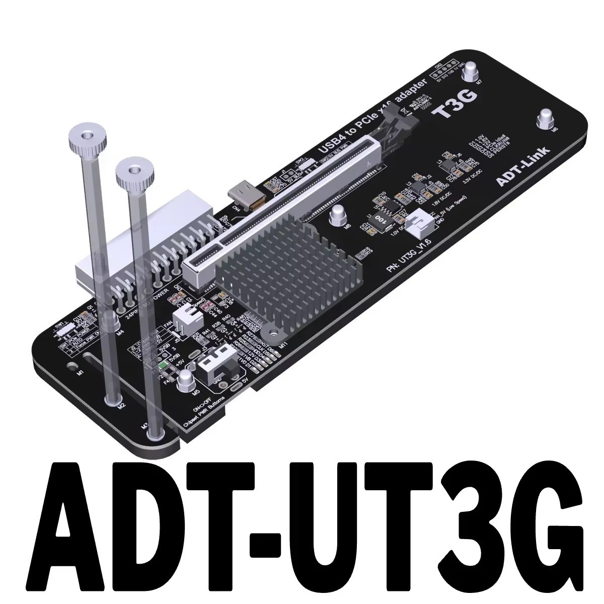 ADT-Link UT3G USB4 to PCIe x16 eGPU Dock for NUC ITX STX Laptop TB3/4