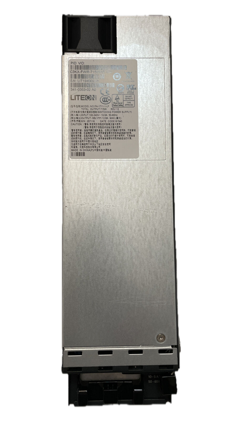 Cisco LITEON 715W Switching Power Supply Cisco C3KX-PWR-715WAC V02