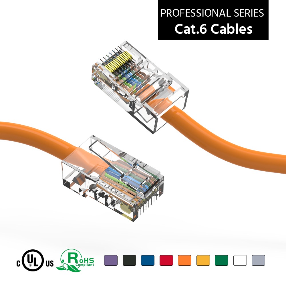 3Ft CAT6 UTP Ethernet Network Non Booted Cable Orange