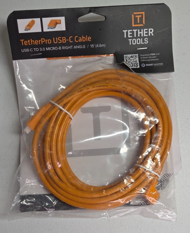 Tether Tools TetherPro USB-C to USB 3.0 Micro-B Right Angle 15ft Orange