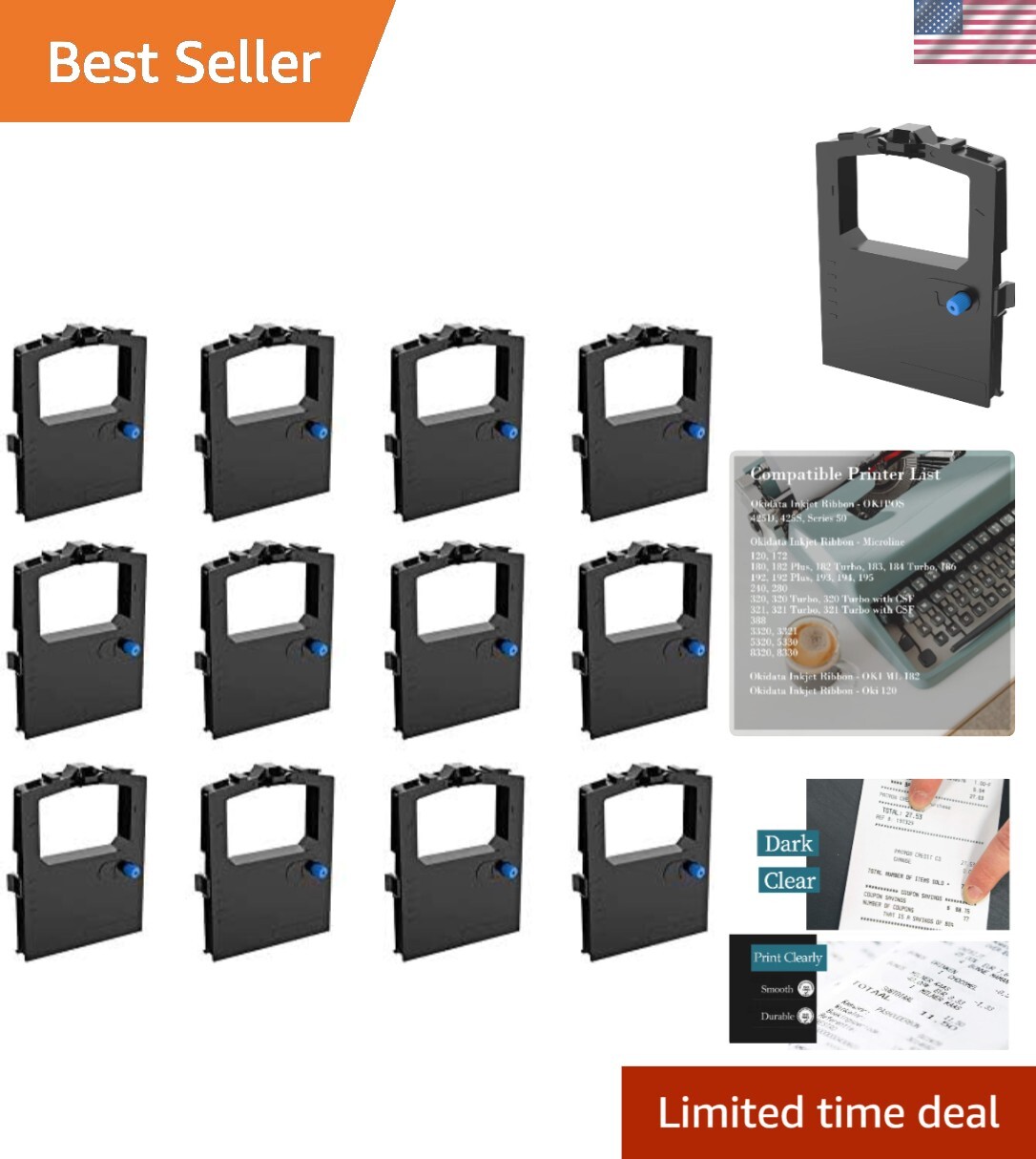 Superior Replacement Ribbons for Okidata Printers - 12 High-Quality Ink Ribbons