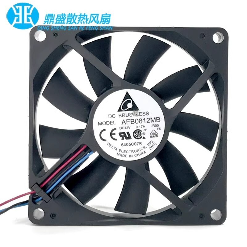Delta AFB0812MB-ROO 8015 DC12V 0.17A 8CM 3-Wire Silent Cooling Fan