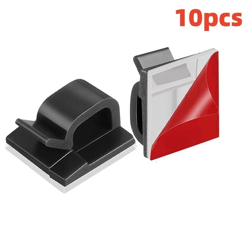 10Pcs  Adhesive Cable Clips Wire Management Cord Organizer Holder Clamp Clear