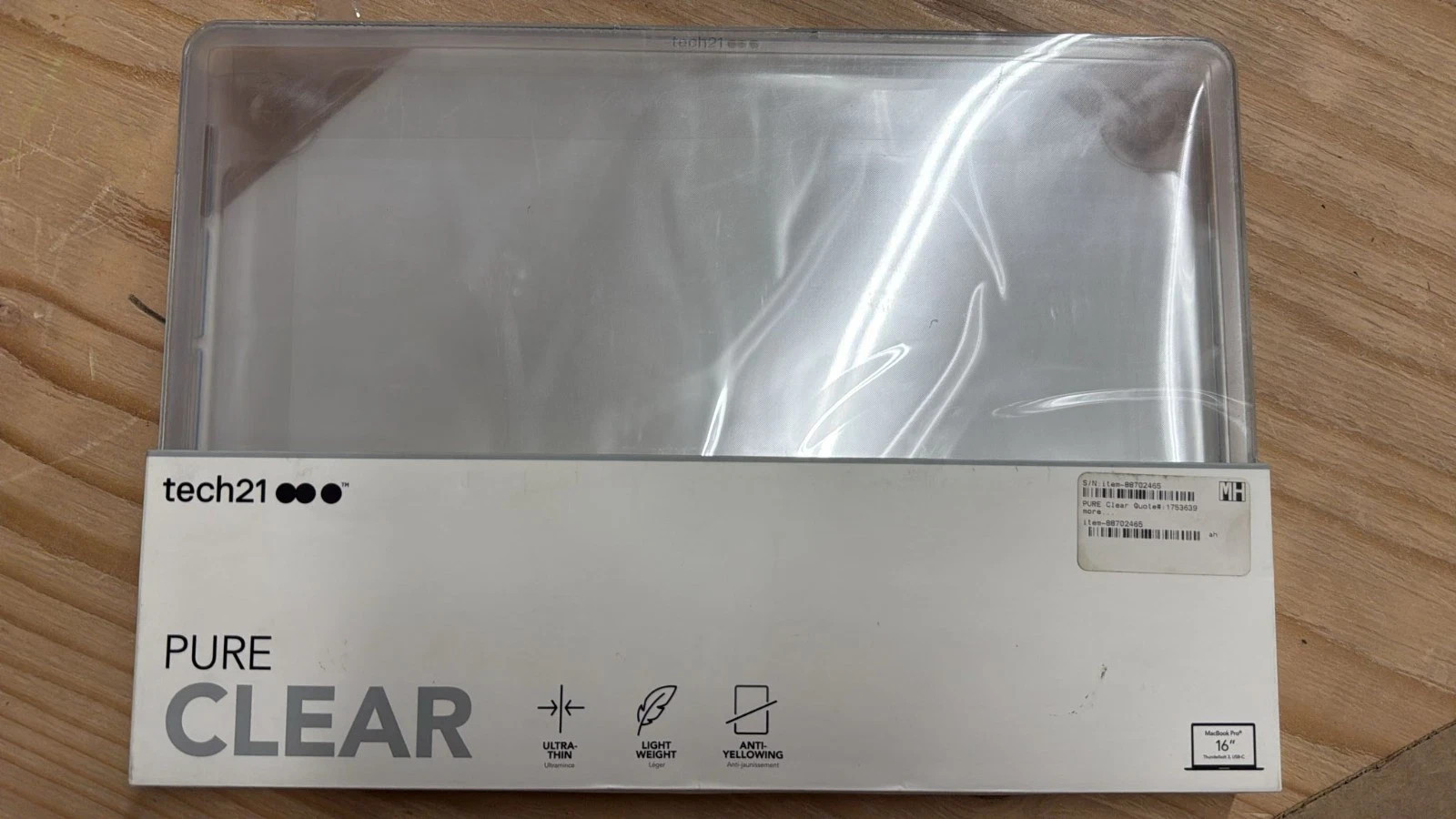 Tech21 Pure Clear for MacBook Pro 16" with Ultra Thin Display Clear T21-8283 NEW