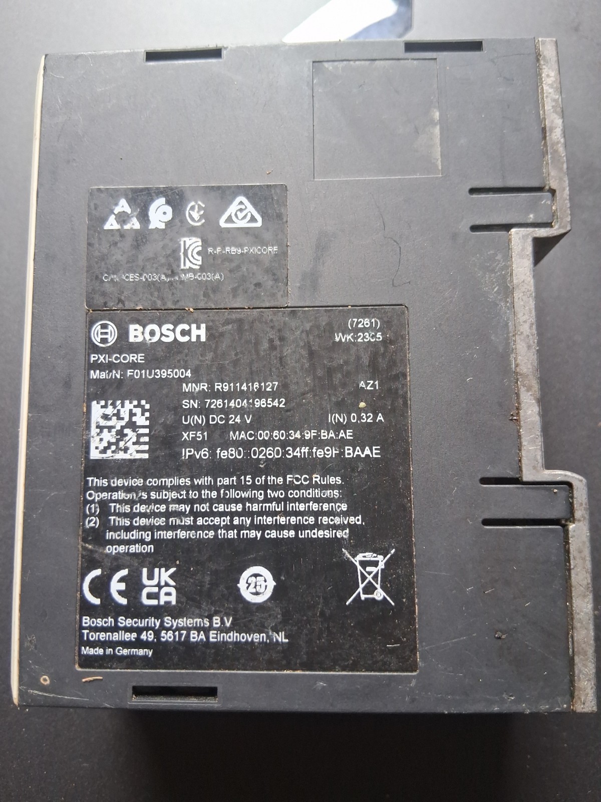 Bosch PXI-CORE Edge Controller Security System F01U395004 MNR R911416127 24V DC