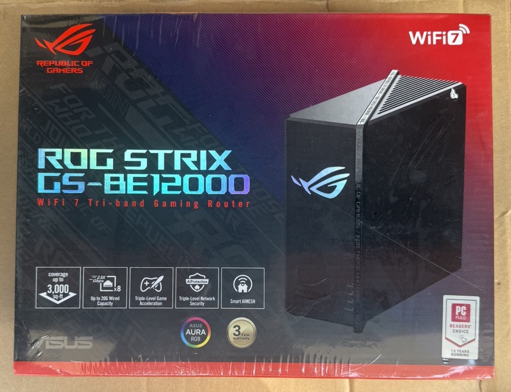 ASUS ROG Strix GS-BE12000 WiFi 7 Tri-Band Gaming Router 12000Mbps 7 LAN